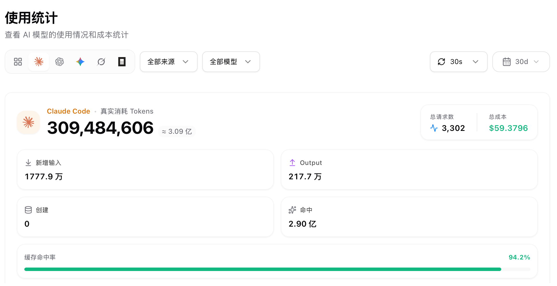 Claude Code Token 用量统计